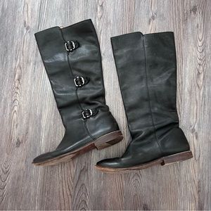 FRYE Leather Paige 3 Buckle Tall Riding Boots 
77066 
Sz 7.5 Black